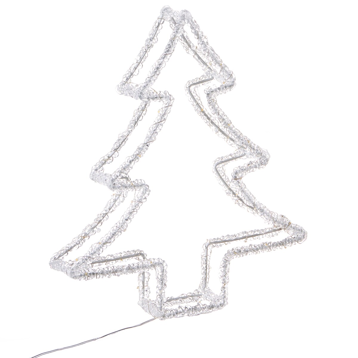 Dekoracja ogrodowa LED OLBOAN Choinka 34 cm Biały