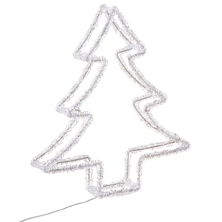 Dekoracja ogrodowa LED OLBOAN Choinka 34 cm Biały
