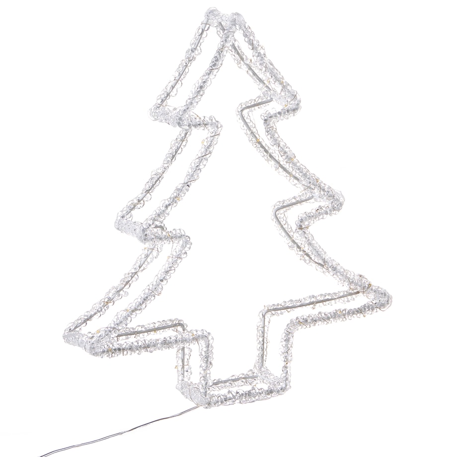 Dekoracja ogrodowa LED OLBOAN Choinka 34 cm Biały