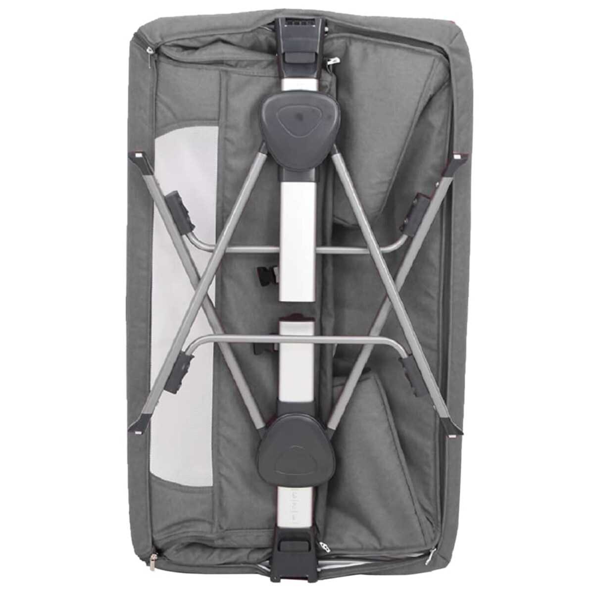 vidaXL Łóżeczko dziecięce z materacem, ciemnoszare, lniana tkanina