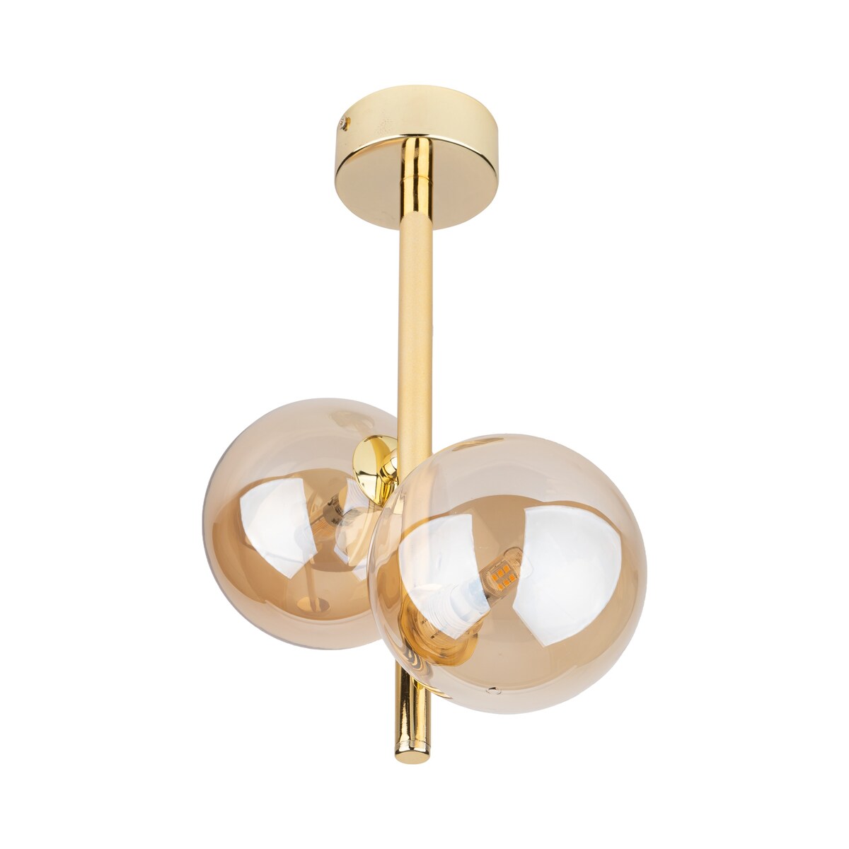 Lampa sufitowa TK Lighting ESTERA GOLD 4547 czarno-złota 2xG9 z białymi szklanymi kloszami, nowoczesna do salonu i sypialni