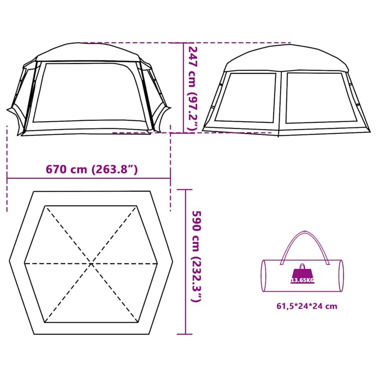 vidaXL Namiot basenowy z odpinanym tropikiem i ścianami z siatki