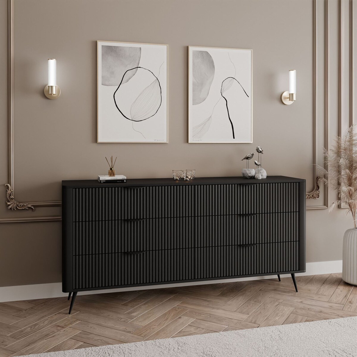 Komoda SCARLETT 6S z szufladami czarna