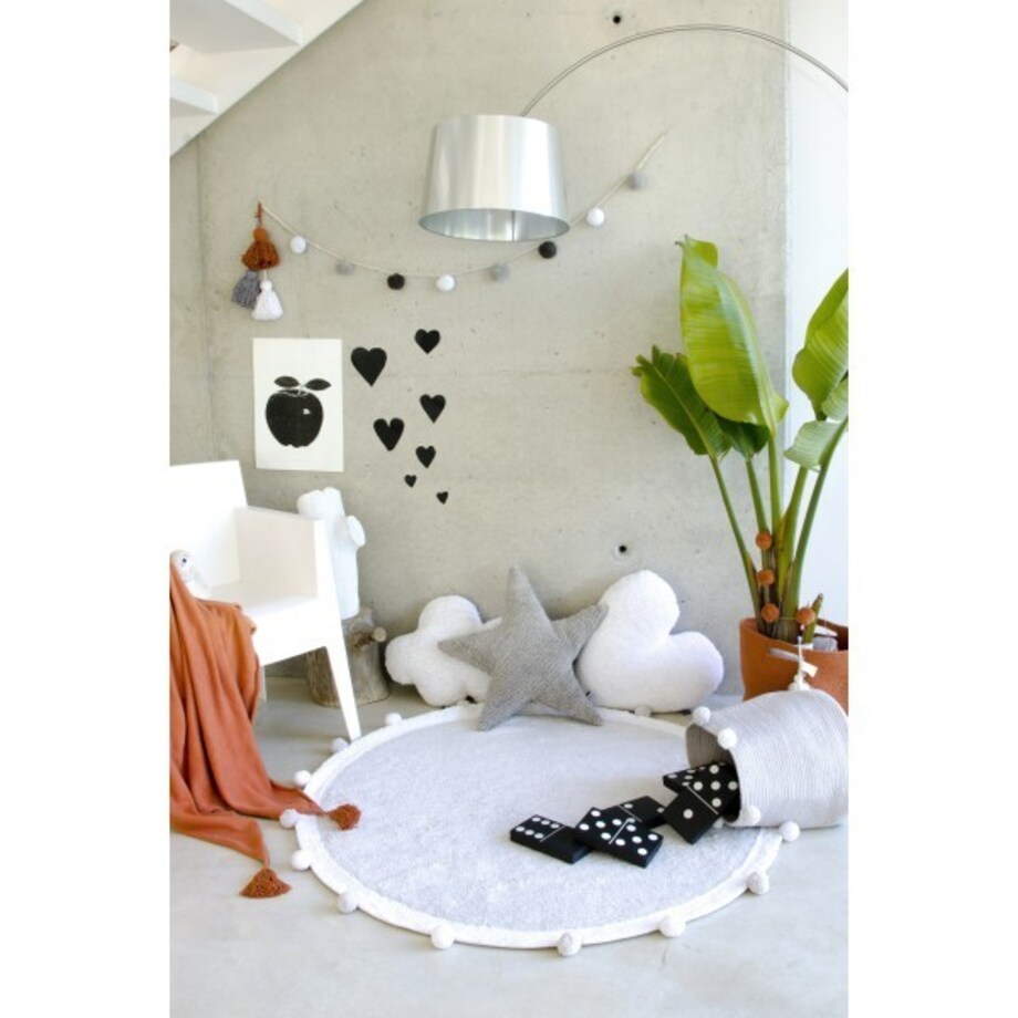 Dywan Bawełniany Bubbly Light Grey Ø120 cm Lorena Canals