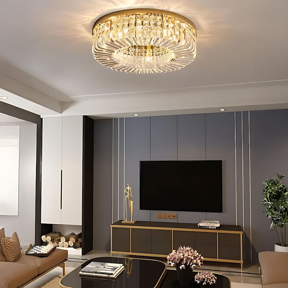 Lampa Sufitowa App1729-8C 60Cm Złoty, Szkło