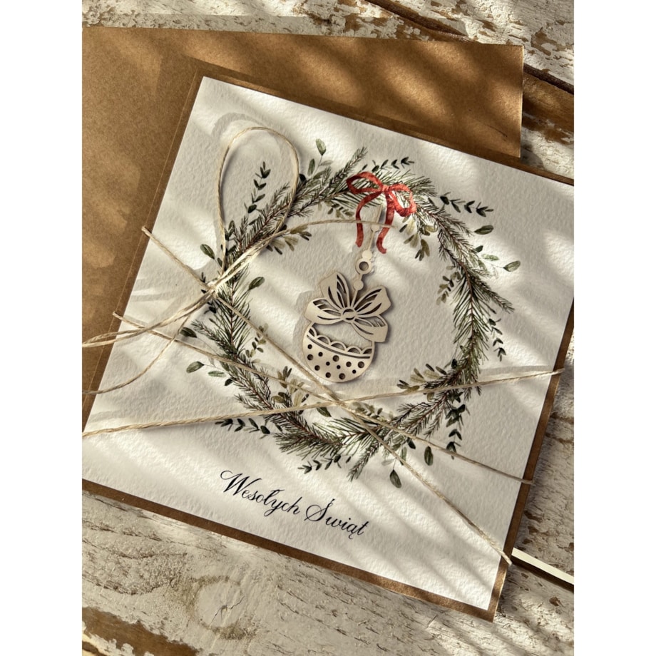 Kartka świąteczna ręcznie robiona na Boże Narodzenie