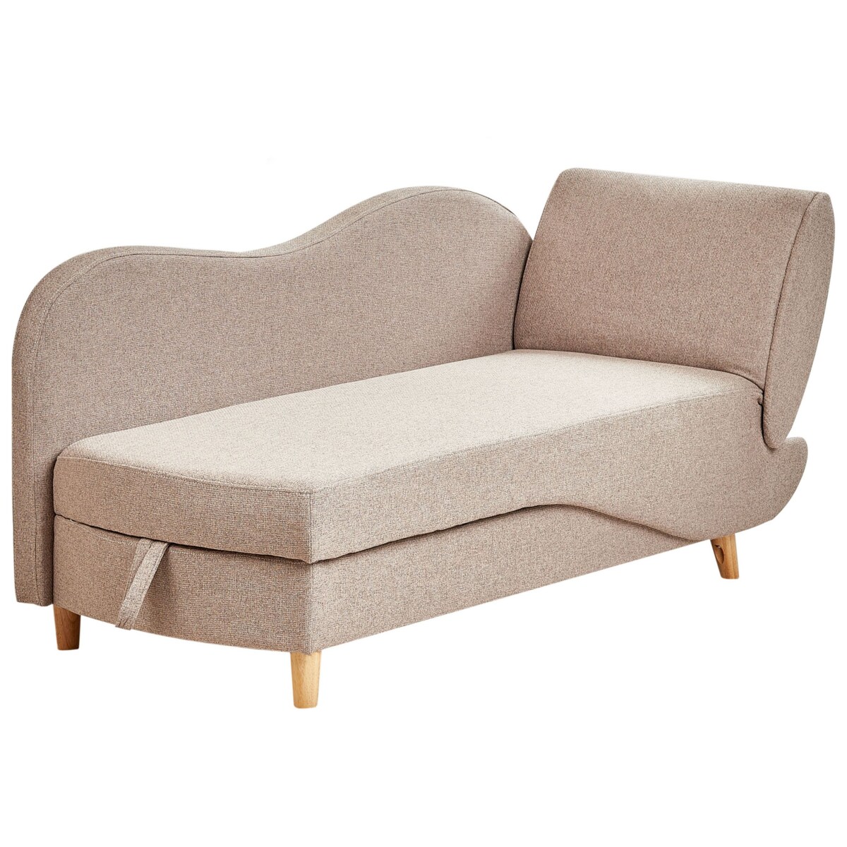 Szezlong z pojemnikiem prawostronny jasnobrązowy MERI II