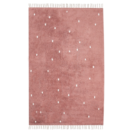 Dywan bawełniany w kropki 140 x 200 cm jasnoczerwony ASTAF