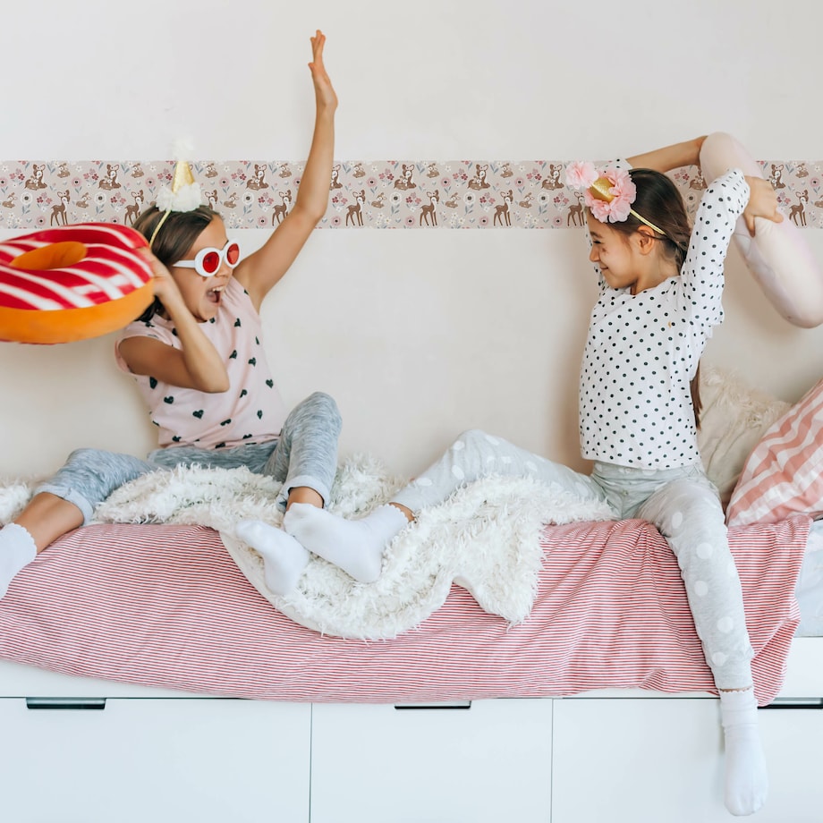 Pasek Dekoracyjny Bordiura Do Pokoju Dzieci JELONKI Kwiatki Rośliny Boho