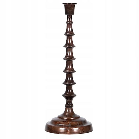 ŚWIECZNIK KANDELABR styl loft RDZAWY BRĄZOWY do salonu sypialni wys. 30cm
