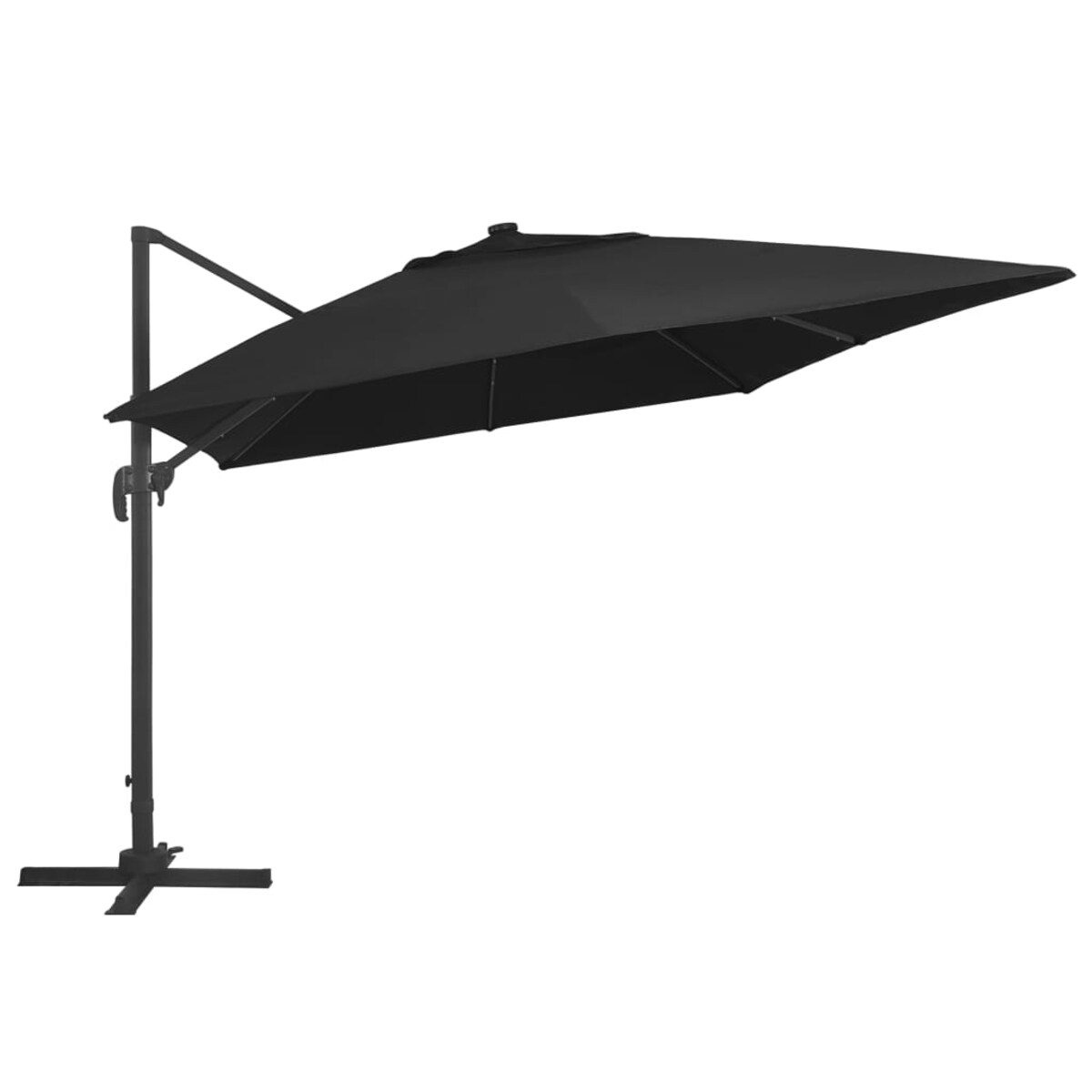 vidaXL Parasol z LED i aluminiowym słupkiem, 400x300 cm, czarny