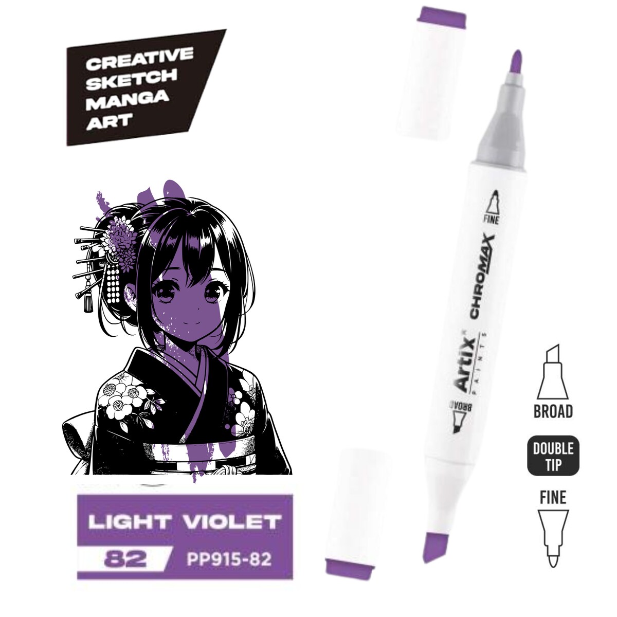 dwustronny marker kreatywny artix pp915-82 light violet