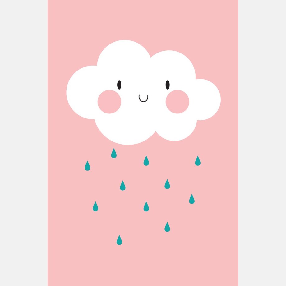 Plakat dla dzieci Chmurka różowa 30x40