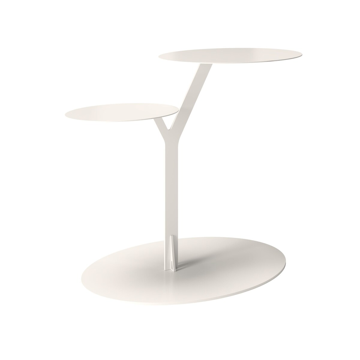 Stolik metalowy dwa blaty Iroko, kolor biały