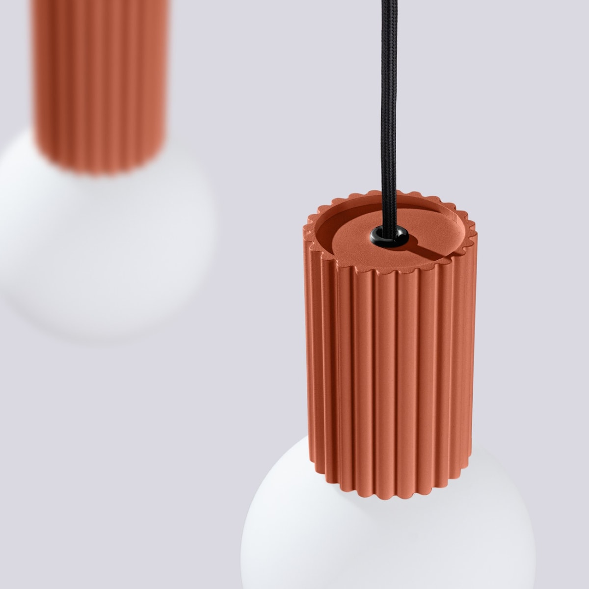 Lampa wisząca HALO 2L ochra czerwona