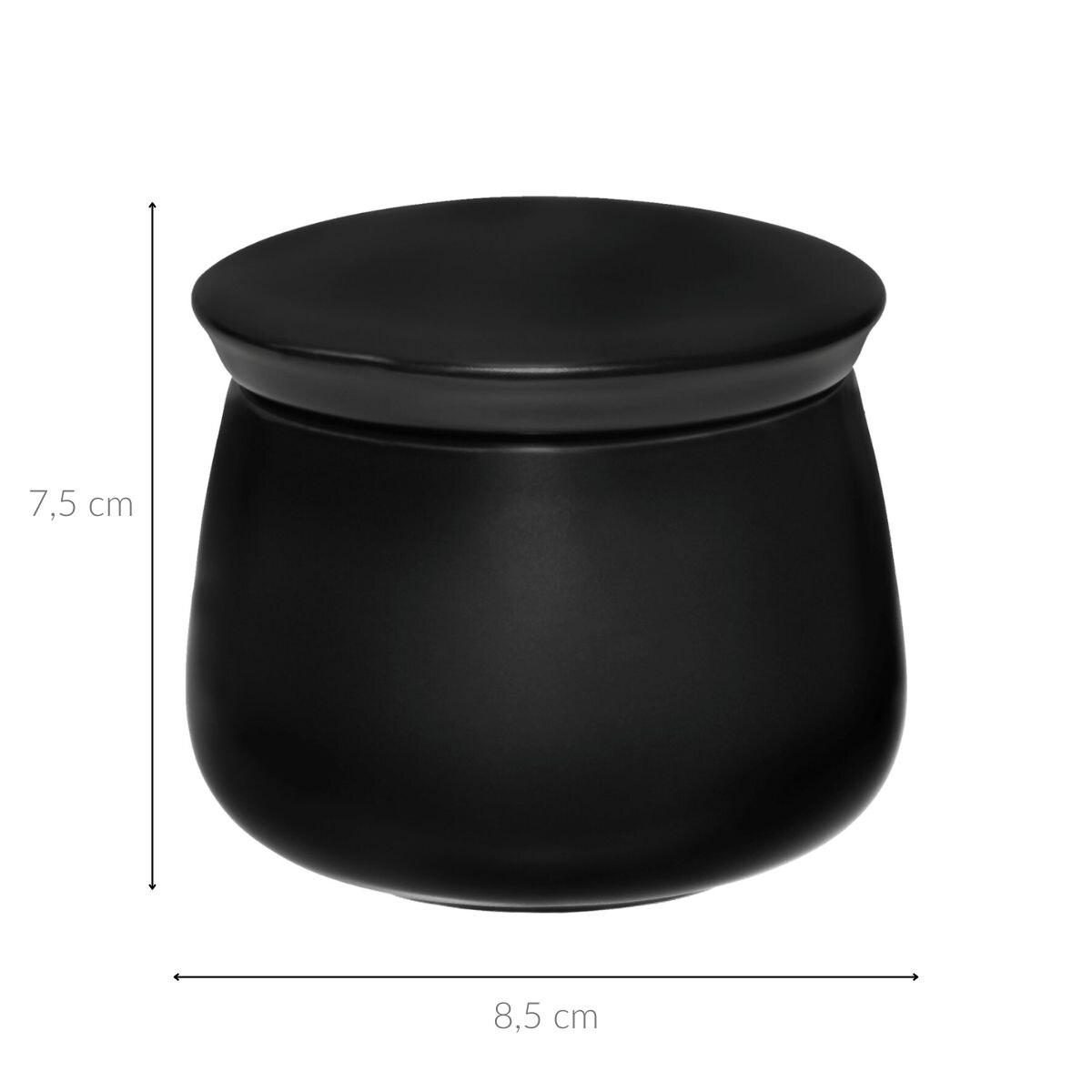 Porcelanowa cukiernica z pokrywką, kolor czarny