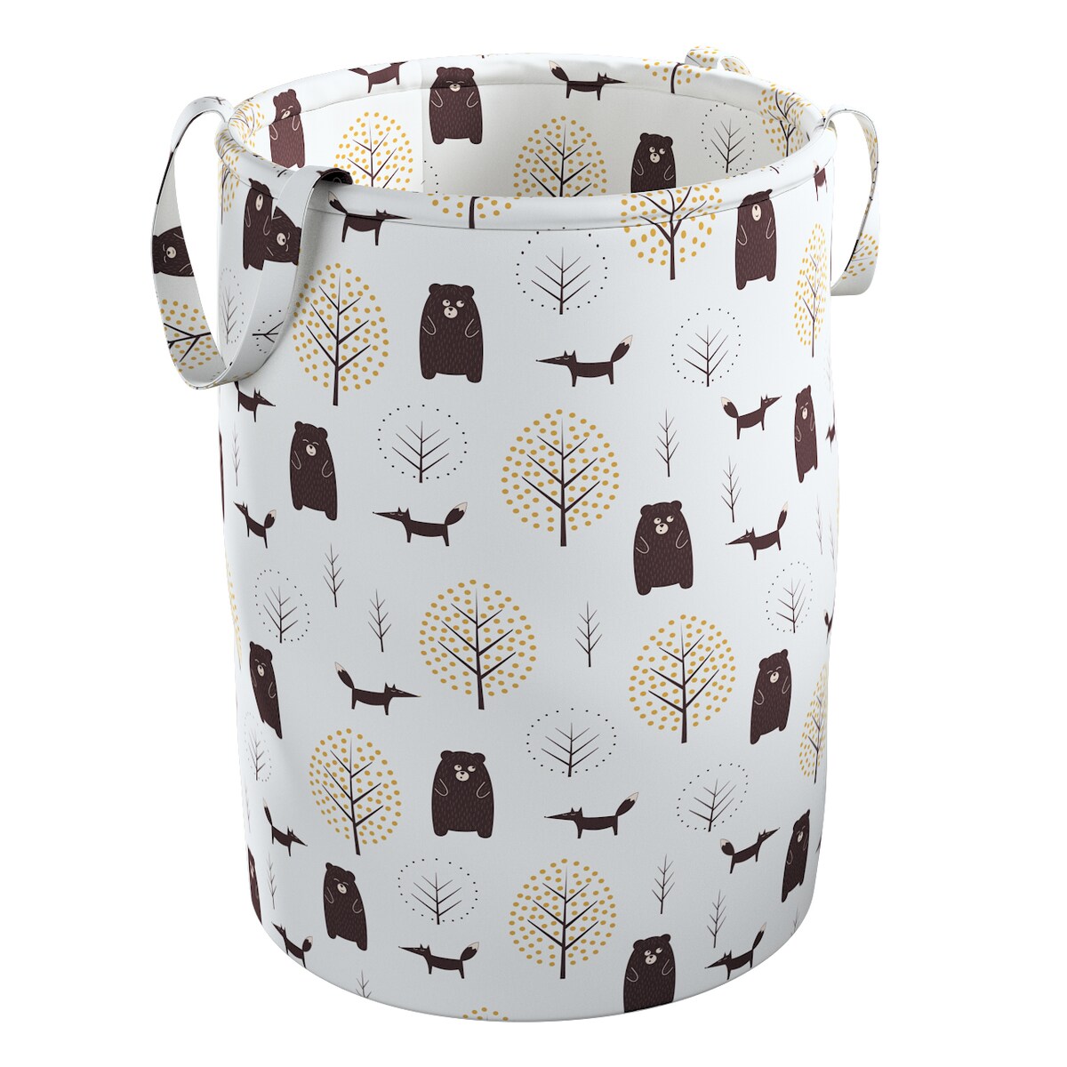 Kosz na zabawki Tobi, ecru-brązowy, 40x50cm, Magic Collection