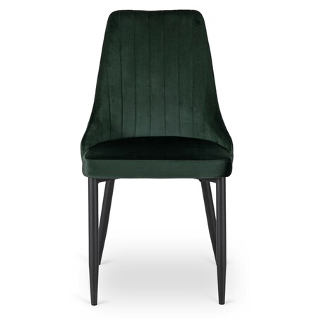 Krzesło Tapicerowane Welurowe Zielone Do Jadalni Salonu Kuchenne Loft BARI