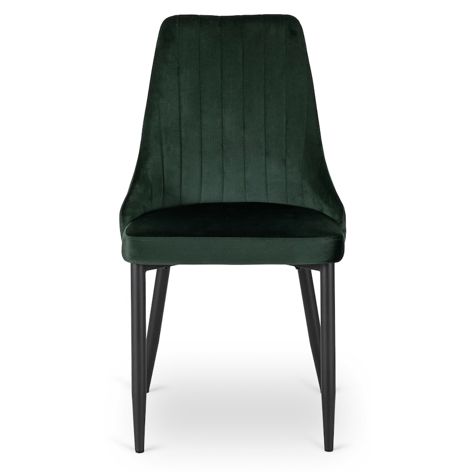 Krzesło Tapicerowane Welurowe Zielone Do Jadalni Salonu Kuchenne Loft BARI