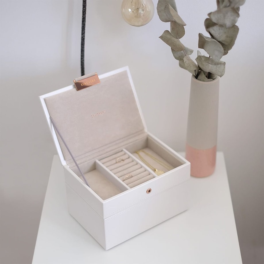 Szkatułka na biżuterię Stackers podwójna mini edycja Rose Gold