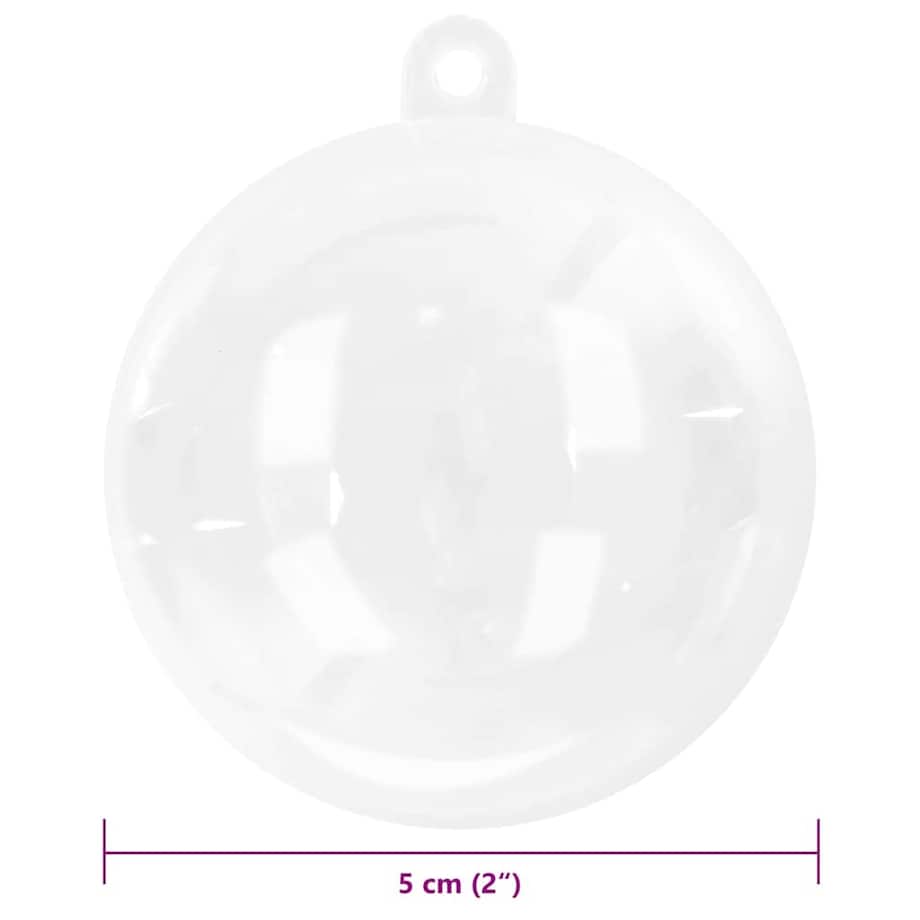 vidaXL Zestaw Bombek Choinkowych 200 pcs przezroczysty Ø 5 cm