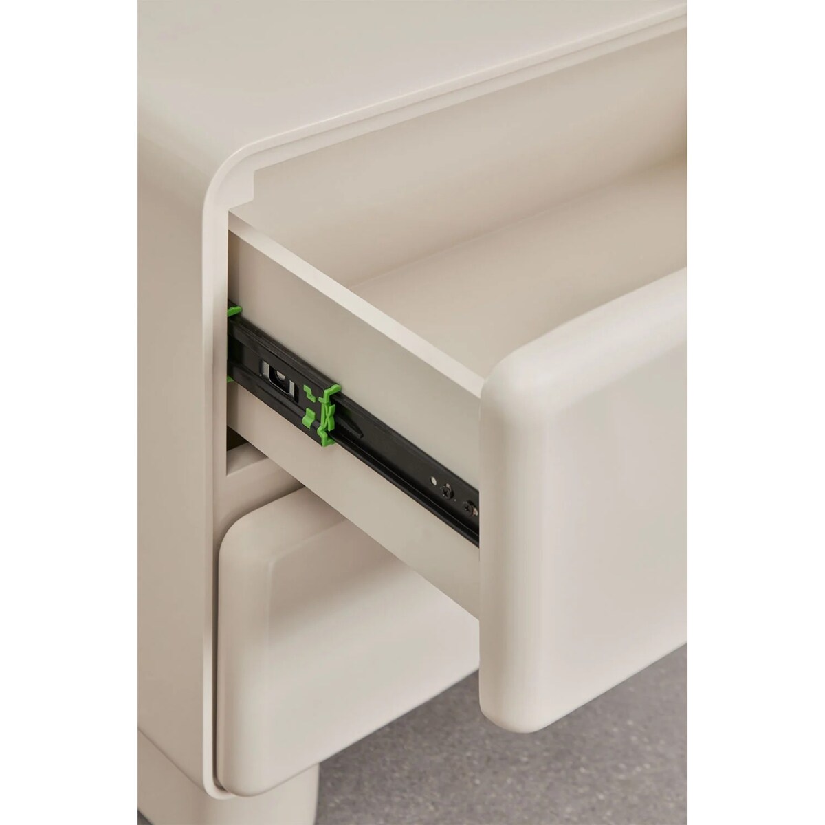 Szafka nocna 50x40 cm z dwoma szufladami z MDF Sheila, kremowa