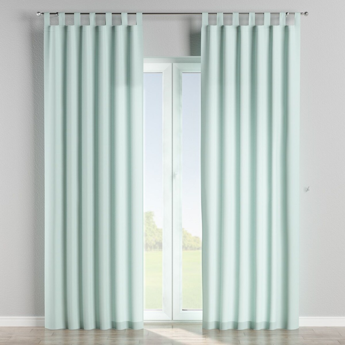 Zasłona na szelkach 1 szt. 130x260 pastelowy błękit