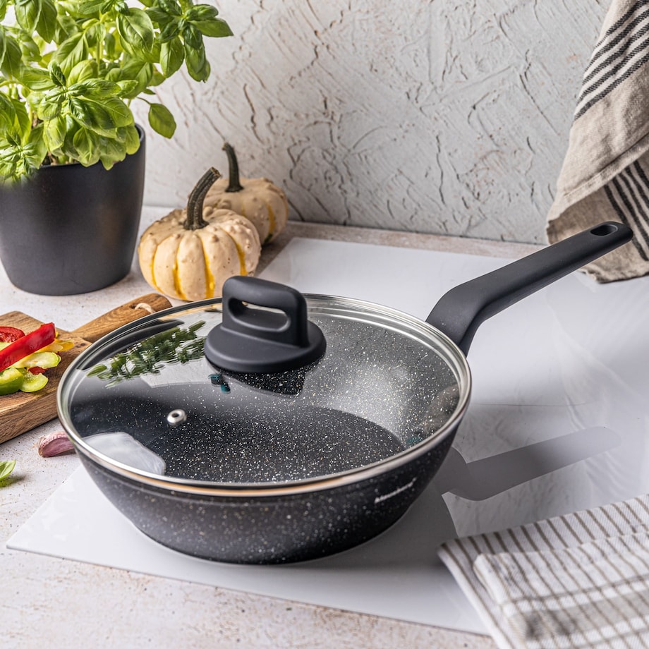 Patelnia głęboka z powłoką marmurową 24cm indukcja KLAUSBERG