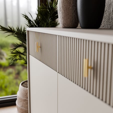 Komoda MIDNIGHT 3D3S z trzema szufladami na stelażu, kaszmir