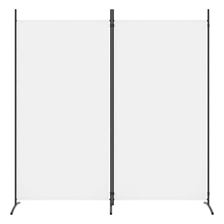 vidaXL Parawan 2-panelowy, biały, 175x180 cm, tkanina