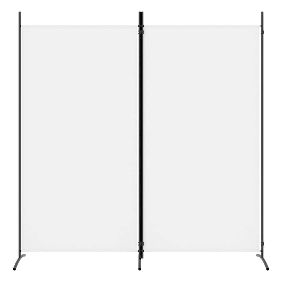vidaXL Parawan 2-panelowy, biały, 175x180 cm, tkanina