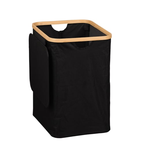 Kosz na pranie z bambusowym stelażem, 41 x 33 cm