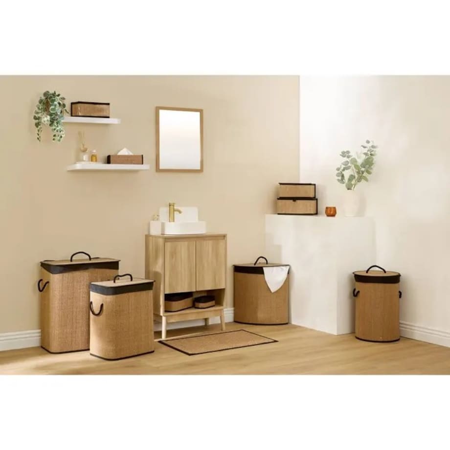 Kosz na pranie bambusowy 51x37 cm Stemy 48 L
