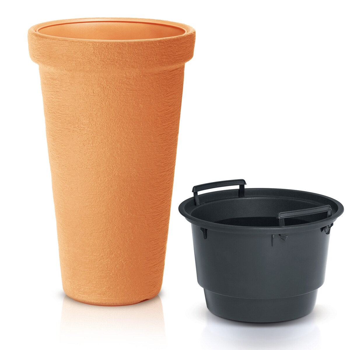 Doniczka Donica Ogrodowa 40 Cm Efekt Cegły Wysoka Okrągła Na Taras Do Ogrodu Domu Pomarańczowa