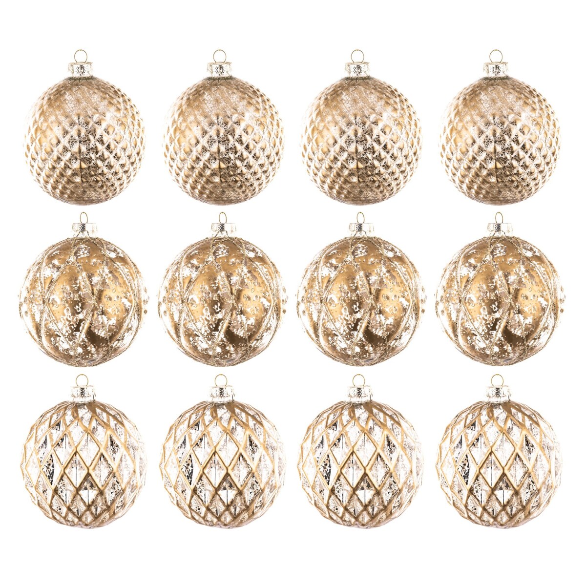 Bombka szklana 12 szt. DOURADO Ø 10 cm