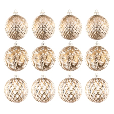 Bombka szklana 12 szt. DOURADO Ø 10 cm