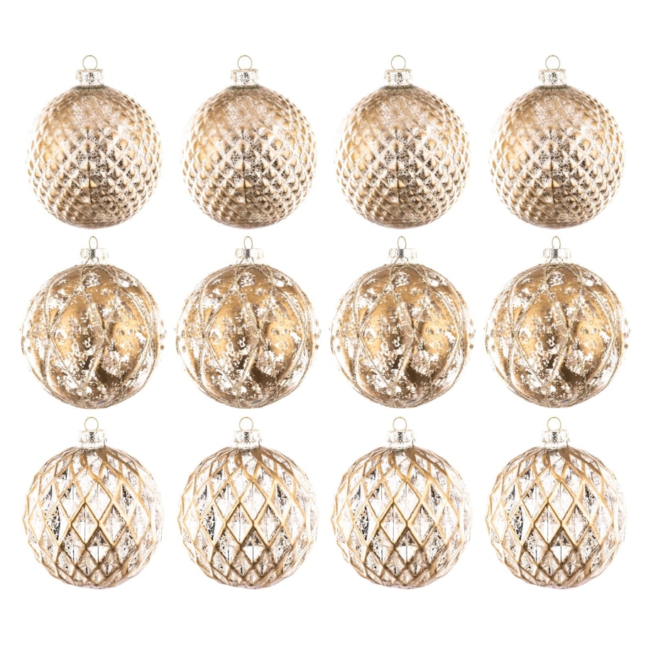 Bombka szklana 12 szt. DOURADO Ø 10 cm