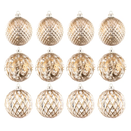 Bombka szklana 12 szt. DOURADO Ø 10 cm