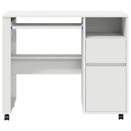 vidaXL Biurko na kółkach Biały 91 x 50 x 77 cm Materiał drewnopochodny