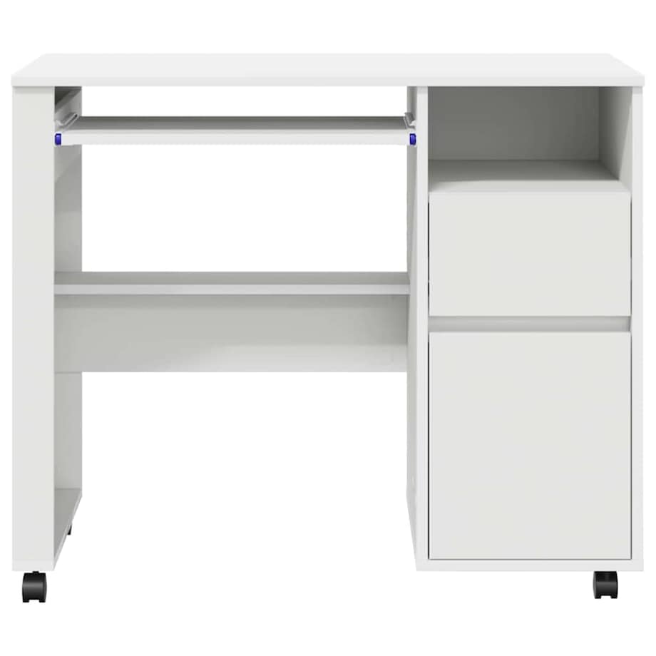 vidaXL Biurko na kółkach Biały 91 x 50 x 77 cm Materiał drewnopochodny
