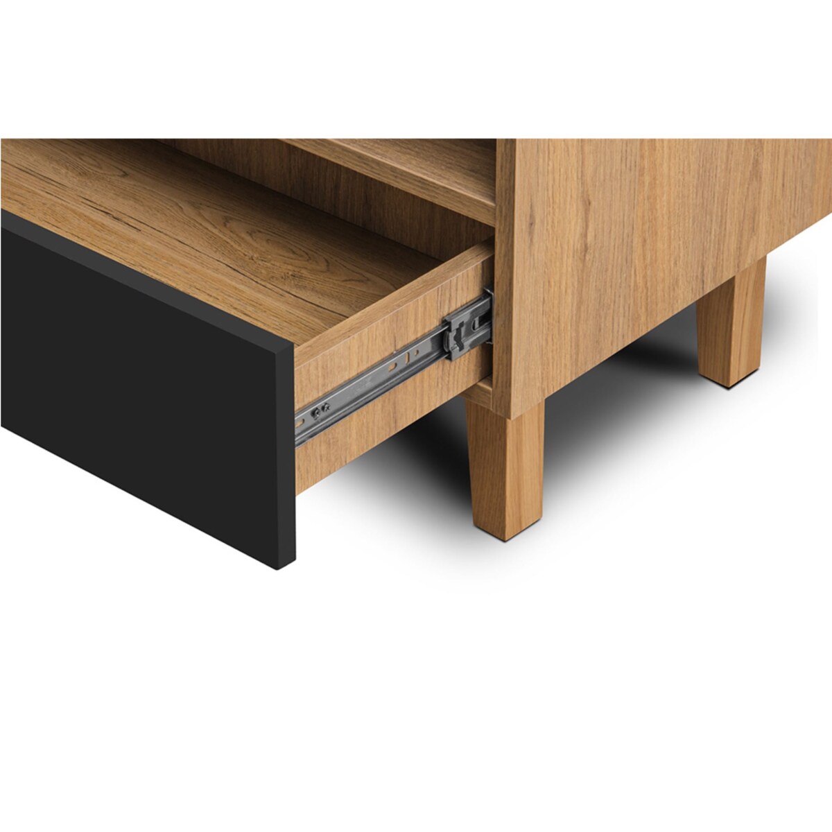 KONSIMO FRISK Czarna szafka RTV w stylu skandynawskim