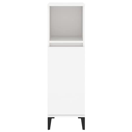 vidaXL Szafka łazienkowa, biała, 30x30x100 cm, materiał drewnopochodny