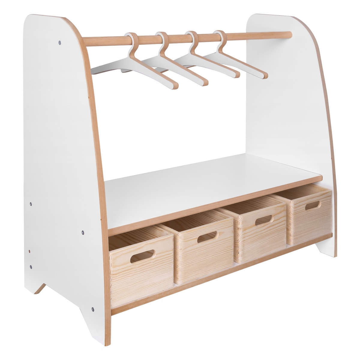 Szafa Garderoba Montessori dla Dzieci CERTYFIKOWANA Drewniana L Zestaw 9el