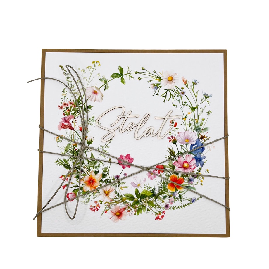 Kartka ręcznie robiona - urodzinowa w dniu urodzin życzenia urodzinowe Sto lat