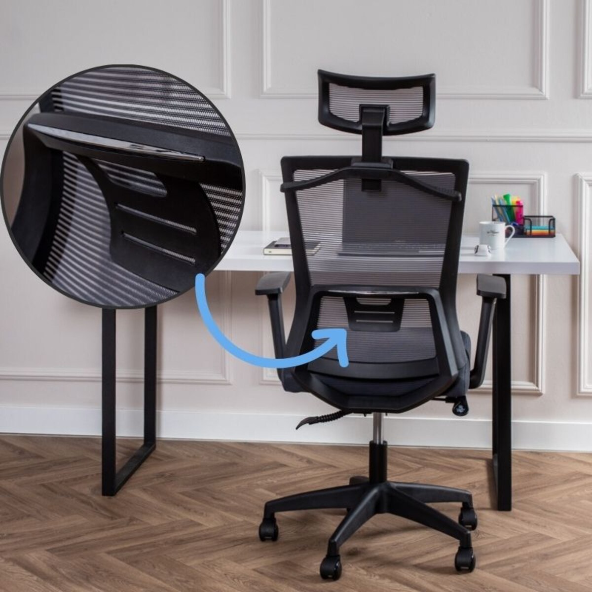 Krzesło biurowe fotel obrotowy K80 regulowany do gabinetu biurka