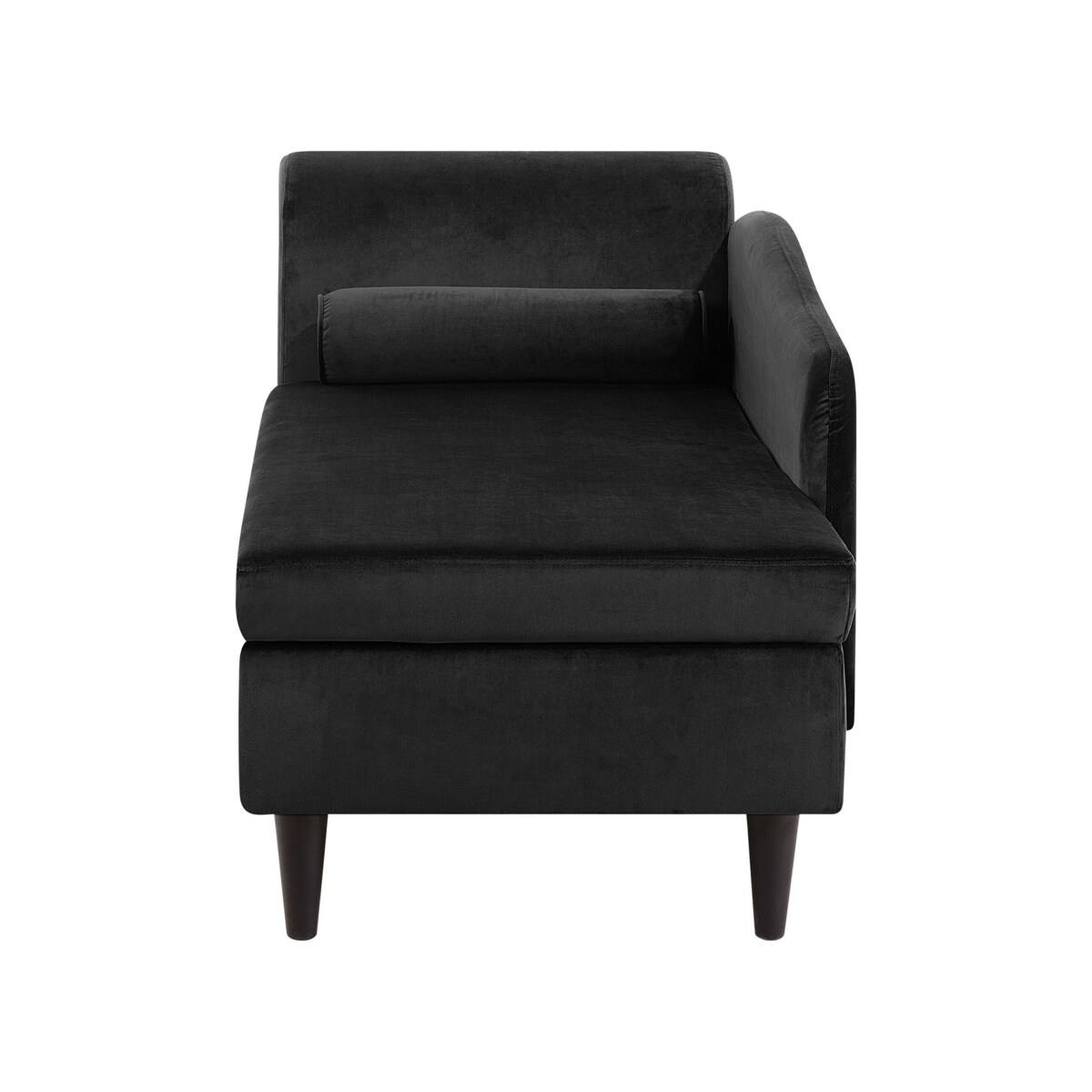 Szezlong welurowy lewostronny czarny LUIRO