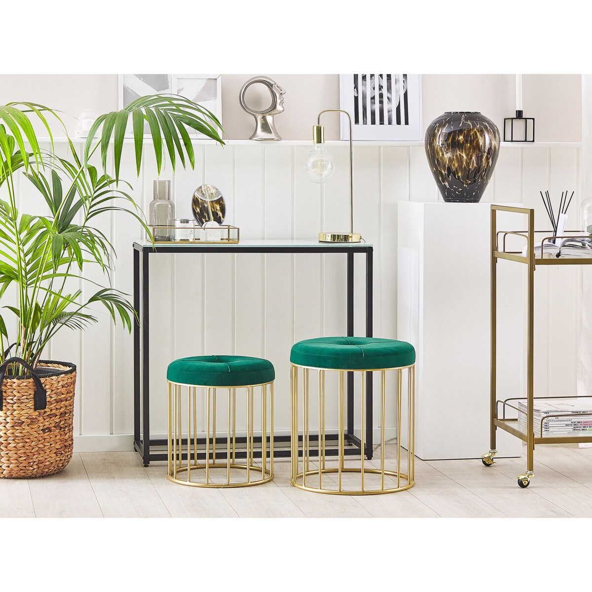 Zestaw 2 stołków ciemnozielony LUBBOCK