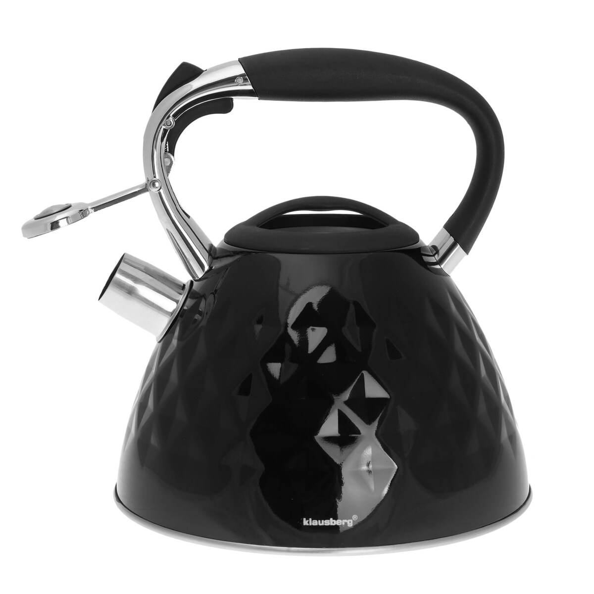 Czajnik stalowy z gwizdkiem na gaz indukcję czarny Diamond KLAUSBERG 3.0L