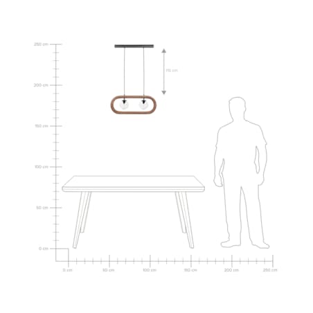Lampa wisząca drewno mango ciemna AYENSU