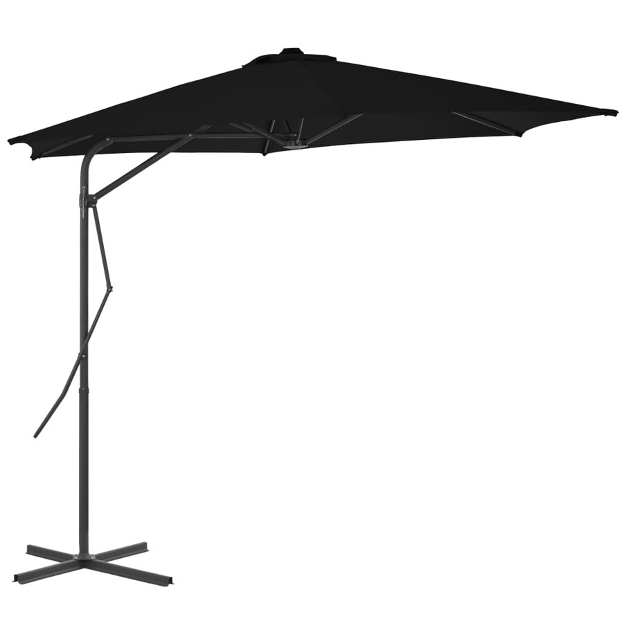 vidaXL Parasol ogrodowy na stalowym słupku, czarny, 300x230 cm